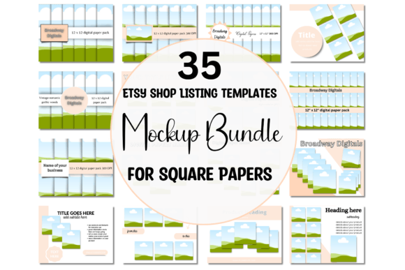 35 Product Templates for Square Papers: Instant Marketing for Your Digital Designs