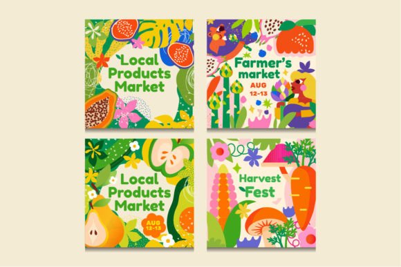 Capture the Harvest Spirit: 4 Farmers Market Design Templates