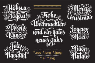 Celebrate the Season in Seven Languages with This Vintage Template Kit