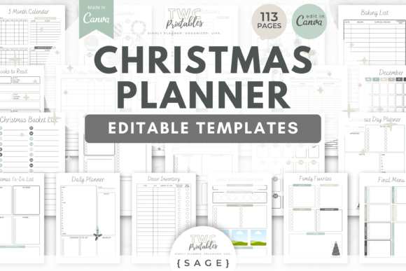 Christmas Planner Canva Templates / SAGE: Your Festive Command Center