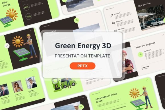 Green Energy 3D Powerpoint Templates: A Modern Design Asset