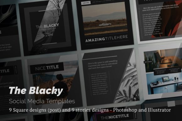 Master Your Feed with The Blacky Social Media Templates