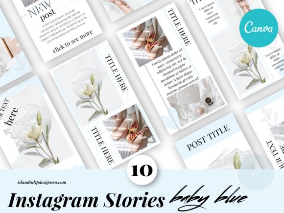 Stunning Instagram Stories Canva Templates Blue